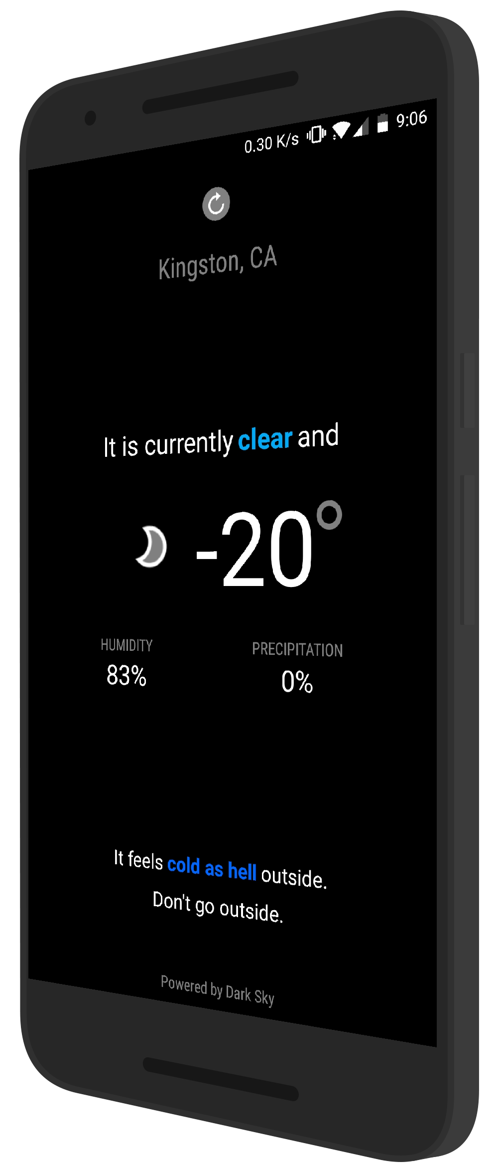 Screenshot of the app Black Weather